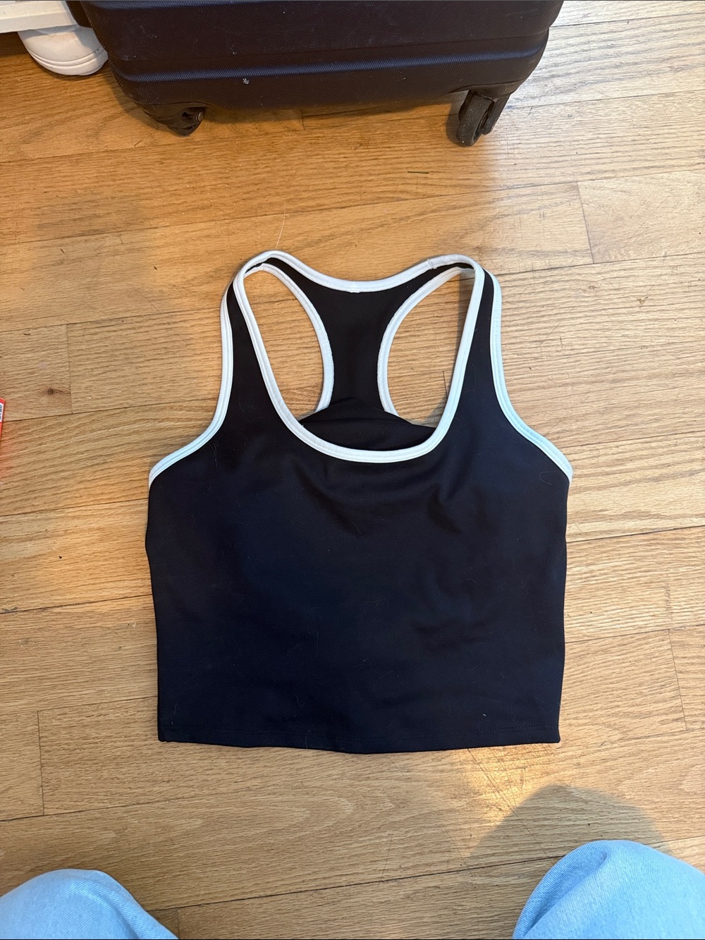 GAP Black Racerback Tank Top with White Trim